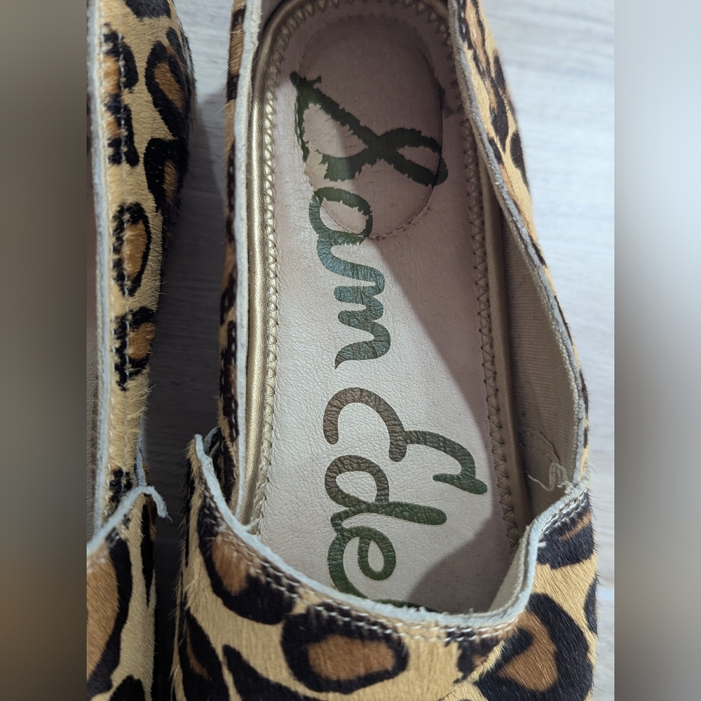 Sam Edelman Chloe Tan Brown Leopard Print Slip-on Shoes Size 7.5 EU 37.5 GUC - Picture 5 of 11